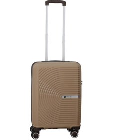 Resim Mçs Bavul Orta Ve Kabin 2li Set Kırılmaz Silikon Valiz V374 Şamp/acıkahve Şampanya 