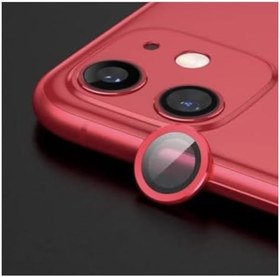 Resim Apple iPhone 12 Kamera Koruyucu Lens Mercek Metal Çerçeveli 2li Set Kırmızı Red 