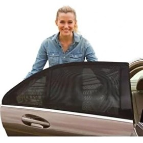 Resim Oto Güneşlik Perde Araba Yan Cam Perdesi Güneş Önleyici Araç Içi Güneşliği Için Sinekliği 