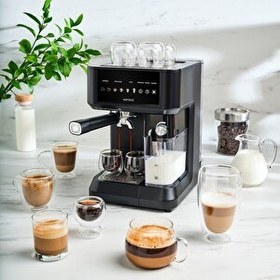 Resim Karaca Mycaffe Barista S10 Entegre Süt Hazneli Otomatik Espresso Latte ve Cappuccino Makinesi - Siyah 