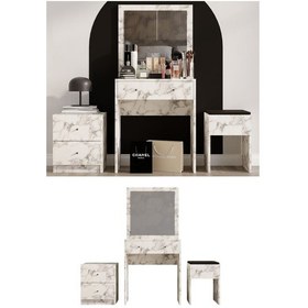 Resim Decormet Nice Makyaj Masası Carrara Marble Beyaz 