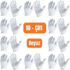 Resim AXE SPORTSWEAR 10 Çift Beyaz Garson & Bando & Pandomim & Gösteri & Merasim Eldiveni Glove 