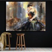 Resim Kanvas Tablo Keman Çalan Saçı Toplu Kadın 