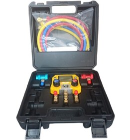 Resim Lx-manifold Dijital İkili Gaz Saati Sarı Mg-10b Hortumlu Kutulu 