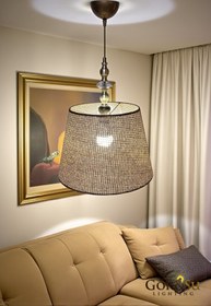 Resim Göksu Lighting Rattan Eda Model Cam Taşlı Modern & Dekoratif Salon, Yemek Odası, Mutfak 