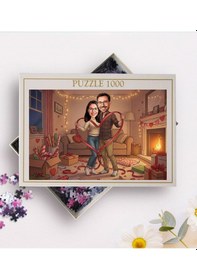 Resim Bk Gift Kişiye Özel Sevgili Karikatürlü 1000 Parça Profesyonel Puzzle-3, 1000 Puzzle, Sevgililer Günü Hediyesi, Sevgiliye Hediye Kobitmeyencom36173 Bk 