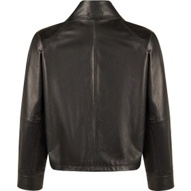 Resim Miami Kadın Siyah Oversize Kısa Deri Ceket - Siyah / M 