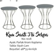 Resim Brc Kum Saati Zigon Düz Siyah Model Temper Cam Metal Transmisyon 