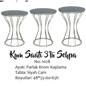 Resim Brc Kum Saati Zigon Düz Siyah Model Temper Cam Metal Transmisyon 