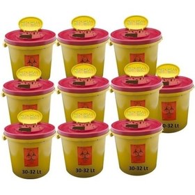 Resim Tıbbi Atık Kovası 30-32 Lt 10 Adet, Tıbbi Atık Kutusu 30-32 Lt 10 