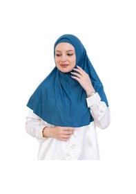 Resim Modish Group Hazır Türban & Başörtü Viskon Bone Setli Rahat Tesettür Şal İslami Giyim - Krem Turkuaz 