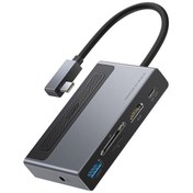 Resim Baseus Magic Çok Fonksiyonlu Klipsli Type-C HUB 6in1 (USB3.0+SD+TF+HDMI+Type-C+3.5mm) Adaptör Çoklay GRİ Baseus