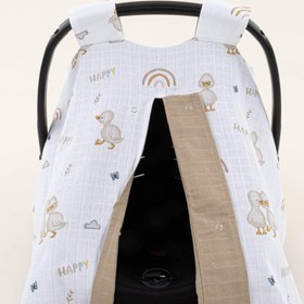 Resim Puset Örtüsü - Çift Taraflı - Toprak Muslin - Kahverengi Ördek 