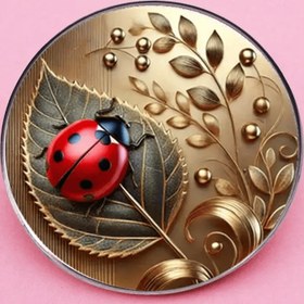 Resim 1 adet Lüks Altın Yaprak Uğur Böceği Broşu - Kırmızı Uğur Böceği ve Siyah Noktalarla Şık Metalik Altın, Kıyafetler, Sırt Çantaları, Ceketler, Şapkalar için - Kadınlar için Doğa Esinli Takı Hediyesi, Doğum Günü, Yıl Dönümü, Günlük Zarafet, Uğur Böceği Süslemeleri, Sırt Çantası Aksesuarı, Doğa Temalı Tasarım, Detaylı İşçilik, Moda Aksesuarı, Yüksek Kaliteli Metal, Görkemli Parça, Kadın Modası 