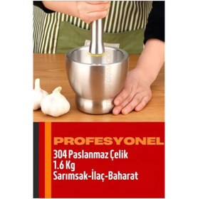 Resim SMK Shop SMK Modacar Sarımsak Ezici Sarımsak Havanı 304 Paslanmaz Çelik Baharat İlaç Ezici 