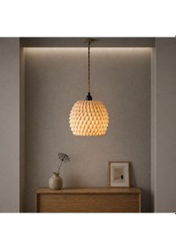 Resim Fibrika Store Lumina Flora Sarkıt Lamba Modern Organik Dokulu Aydınlatma Beyaz 