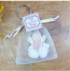 Resim Kese İçinde Melek Bebek Anahtarlık Bebek Şekeri 30 Adet 