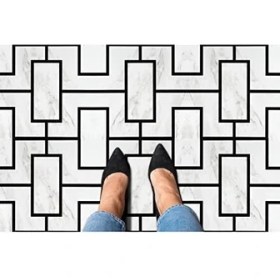 Resim Furnishings Retro 12X12 Kendinden Yapışkanlı Yer Karosu - Yakınlık - 20 / 20 M2, Siyah Mermer 