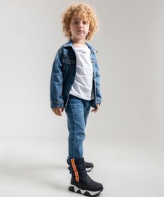 Resim mnpc Erkek Çocuk Lacivert Suni Deri Suya Dayanıklı Kürklü Günlük Bot 