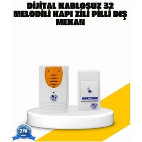 Resim Universal Kablosuz Kapı Zili Kolay Kurulumlu Modern Kullanım 