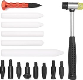 Resim Yuntech01 Alüminyum Aloy Metal Kaplama Çatlak Tamir Seti - Dövme Çekiç + Tamir Kalemi + 9'lu Uçlu Tamir Aleti 