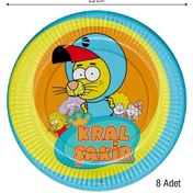 Resim Kral Şakir Action Karton Tabak 23 CM 8'li 