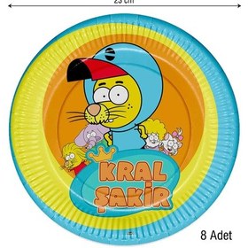 Resim Kral Şakir Action Karton Tabak 23 CM 8'li 