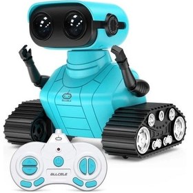 Resim Allcele Müzikli Ve Led'li Uzaktan Kumandalı Robot Açık Mavi Standard Çok Renkli 