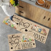 Resim 1 adet "Evlerin Kalbi Mutfak" Çiçekli Mutfak Matı - Sıcak Renk, Polyester, Makinede Yıkanabilir, Oturma Odası, Çamaşır Odası, Banyo ve Mutfak Dekoru için İdeal, Mutfak Dekoru Matı | Çiçekli Mutfak Matı | Polyester Mat, Mutfak Dekoru 