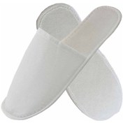 Resim 50 Çift Kaymaz Taban Lüks Elyaf Alt Sünger Takviyeli Beyaz Otel Terliği Tek Kullanımlık Kullan Beyaz 