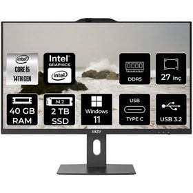 Resim Msı Pro AP272P Intel Core I5 14400 40GB 2tb SSD 27" Fhd Windows 11 