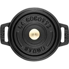 Resim 40500-101-0 Mini Güveç, Yuvarlak Kapaklı 10 Cm, 0,25 L, Indüksiyona Uygun, Mat Siyah Emaye Kap Içi, Siyah 