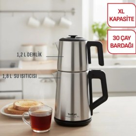Resim Tefal Magic Tea Xl Paslanmaz Çelik Gövdeli 1650 Watt Çay Makinesi - Inox 