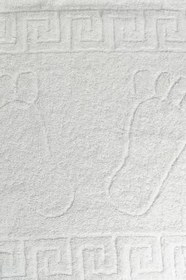 Resim 10 lu Otel Ayak Havlusu Bukle Ayak İzli 50x70 Cm Beyaz 12/1 Avs 200 Gr 