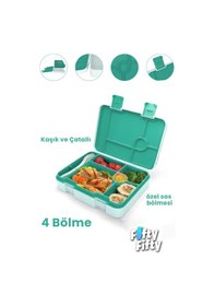 Resim Vagonlife 1300 Ml Tek Kat Sızdırmaz,karışmaz 4 Bölmeli Çocuk Beslenme Kutusu -ffb091-1300 Yeşil 