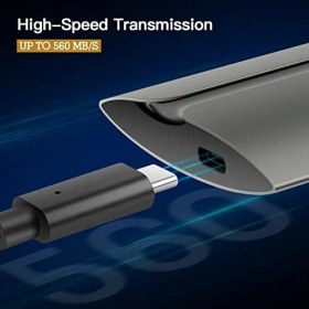 Resim Hiksemi Hıksemı Harici SSD 2tb, Taşınabilir Mini USB 3.1 Type-C SSD Harici Sabit Sürücü, 560 Mb/s'ye Kadar Okuma, Android Telefon/android Tablet/pc/dizüstü Bilgisayar (GRI)-T300S ile Uyumlu 