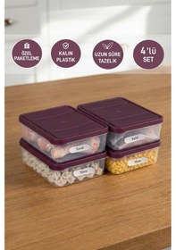 Resim Selka Home 4 Adet 0.5 Lt. Nora Organizer Buzdolabı Buzluk Düzenleyici Saklama Kabı 