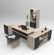 Resim L'occi Concept Diego ABCDF Ofis Büro Masa Takımı Meşe-Siyah 
