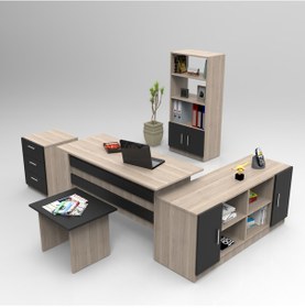 Resim L'occi Concept Diego ABCDF Ofis Büro Masa Takımı Meşe-Siyah 