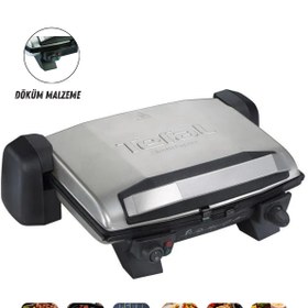 Resim TEFAL Inox Döküm Elektrikli Izgara ve Tost Makinesi, Çift Yönlü Yapışmaz Çıkarılabilir Plaka 
