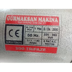 Resim GÜRMAKSAN Taş Motoru Taşlama Trifaze 1hp 2800 