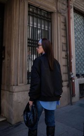 Resim Cepli Bomber Ceket Mont - Siyah - Siyah / S 