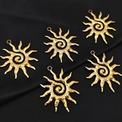 Resim 1 Set of 5 Paslanmaz Çelik Hollow Vortex Sun Shape Pendant DIY Aksesuarları, Kolyeler, Küpeler, Bel Zincirleri için Retro Moda Basit Kolyeler Yapmak İçin 