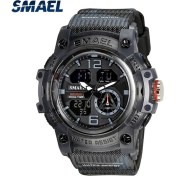 Resim Hanyang Camo Siyah Smael Erkek Saatler Moda Spor Askeri Kuvars Dijital Su Geçirmez Yüzmek Kronometre Kol Saatleri Saat Adam Relogio Masculino (Yurt Dışından) 