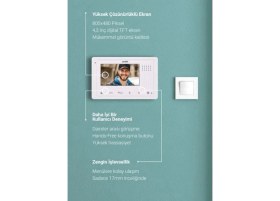 Resim Pratikplus Daire Içi Görüntülü Diafon Sistem Monitörü 4.3 Inç (11CM Daire Içi Şube) 