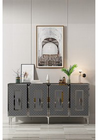 Resim Ka1510as Puma Konsol, Tv Sehpası Antrasit-sılver 150cm Antrasit/koyu Gri-sılver 