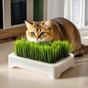 Resim Çok Fonksiyonlu Kapalı Kedi Çim Planter Kutusu - Toprak Olmadan Hidroponik Sistem, Dökülme Önleyici Kenar Tasarımı, Pencere Şillisi, Mutfak, Ofis Masası İçin Kompakt Alan Tasarrufu Plastik Çiçek Saksısı - Temizlemesi Kolay, Evcil Hayvan Güvenli Malzeme, Hafif ve Dayanıklı, Evcil Hayvan Sahipleri İçin Mükemmel Hediye, Kedi Severi Hediyeleri, Mutfak Dekorasyonu, Modern Evcil Hayvan Aksesuarı, Kolay Temizlenebilir Malzeme, Minimalist Tasarım, Sağlam Yapı, Ev Dekorasyonu Severler 