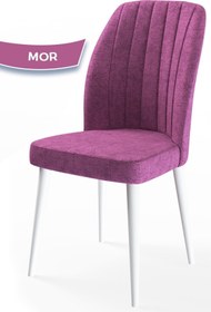 Resim Canisa Concept Etra Serisi, Üst Kalite Mutfak Sandalyesi, Gürgen Beyaz Ayak, Mor Sandalye 