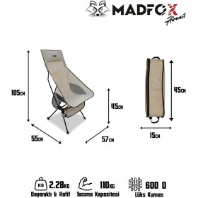 Resim Madfox AirNest Ultra Katlanır Motosiklet Kamp Sandalyesi 