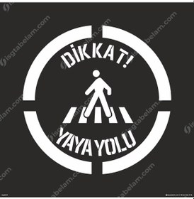 Resim Dikkat Yaya Yolu Boyama Şablonu 